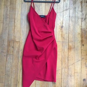 Red wrap bodycon dress